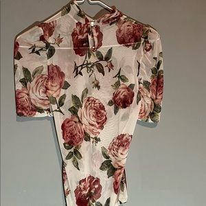 Womens Sheer Floral Rue 21 Body Suit